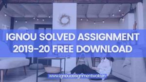 Read more about the article IGNOU SOLVED ASSIGNMENT 2019-20 FREE DOWNLOAD