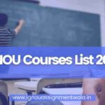 IGNOU Courses List 2023