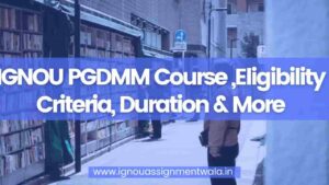 Read more about the article IGNOU PGDMM Course ,Eligibility Criteria, Duration & More