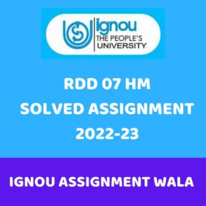 Read more about the article IGNOU RDD 07 HINDI PGDRD  SOLVED ASSIGNMENT 2022-23