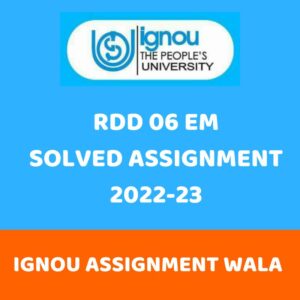 Read more about the article IGNOU RDD 06 ENGLISH PGDRD SOLVED ASSIGNMENT 2022-23