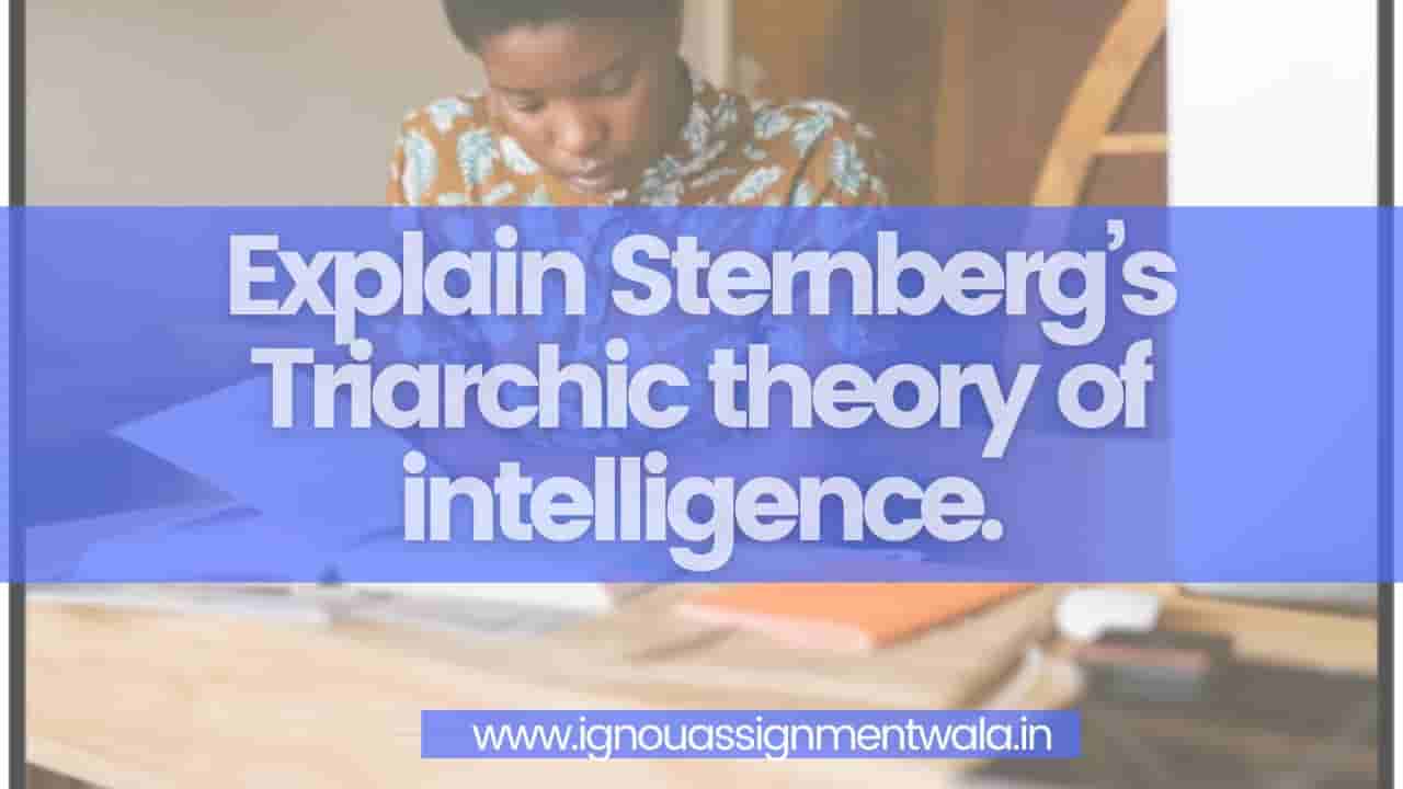 Read more about the article Explain Sternberg’s Triarchic theory of intelligence.
