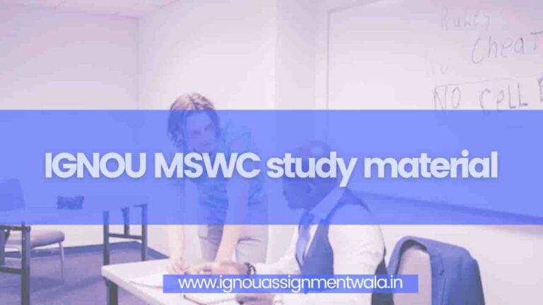 IGNOU MSWC study material - IGNOU Assignment Wala
