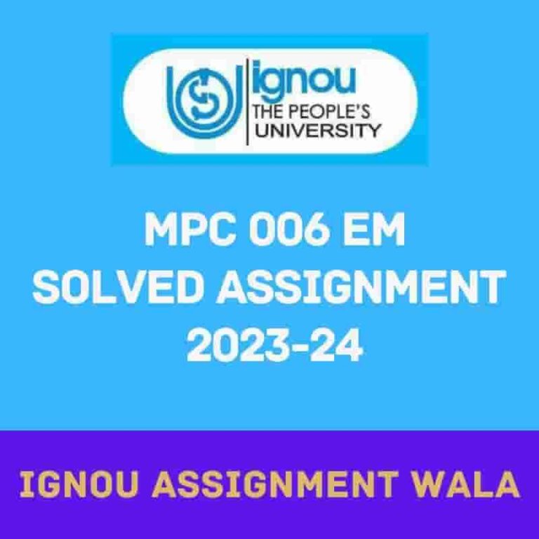 ignou assignment mpc 006