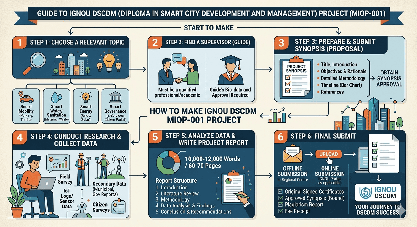 You are currently viewing HOW TO MAKE IGNOU DSCDM MIOP-001  Project  ? Complete Guide to IGNOU MAWGS Project on MWGP 1– With Topics, Format and Samples