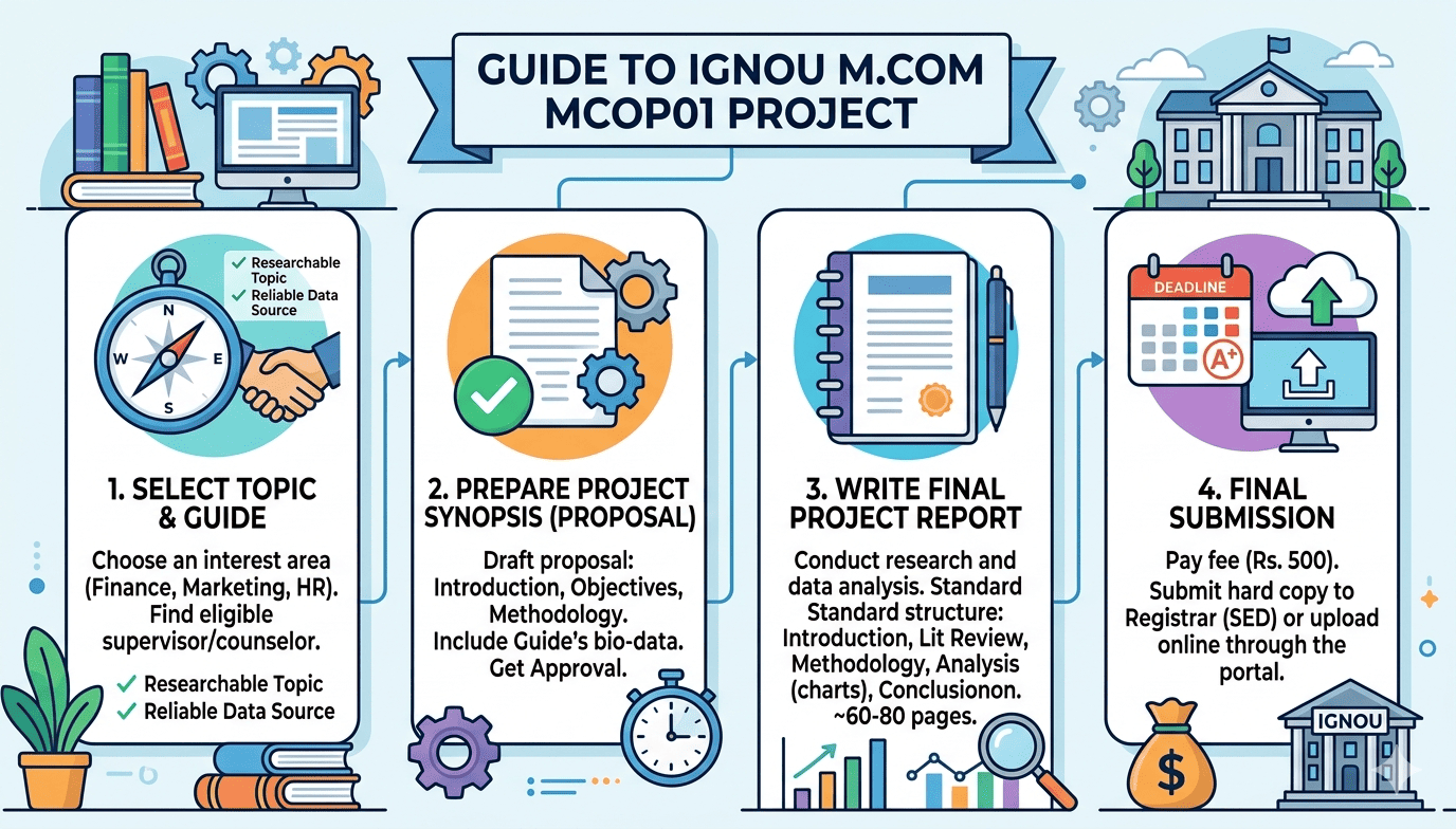 HOW TO MAKE IGNOU MCOM MCOP01 PROJECT ?
